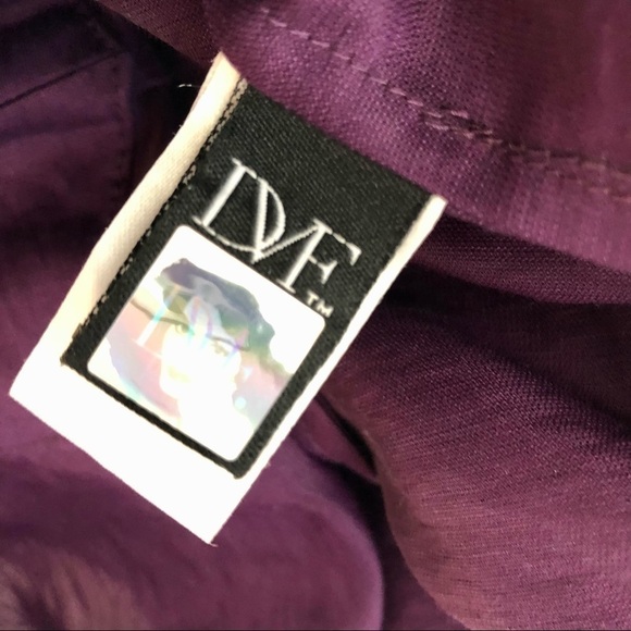 Diane von Furstenberg Honey Pie purple linen blend tunic dress pockets size 0 - Picture 9 of 10